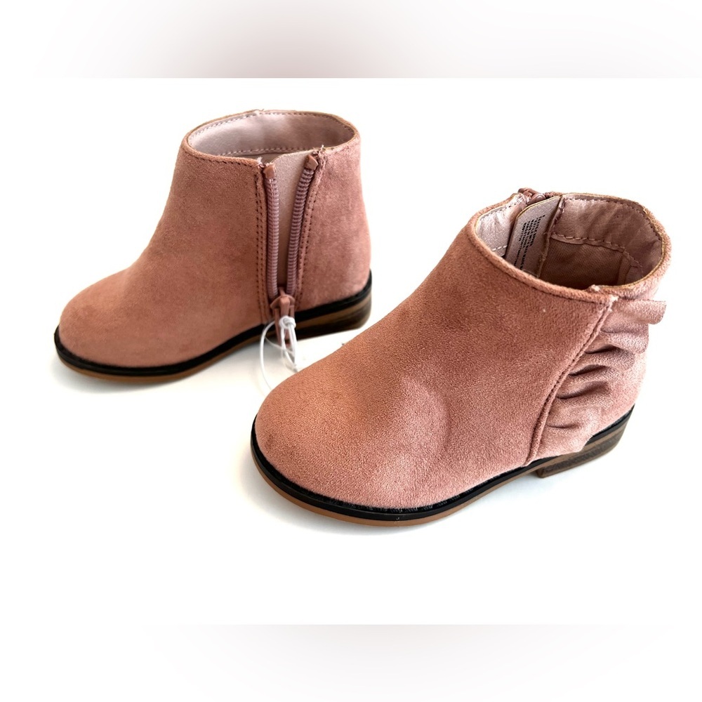(NWT) Cat & Jack Unity Blush Suede Toddler Size 5 Fashion Boots w/ Ruffle detail - Picture 5 of 9